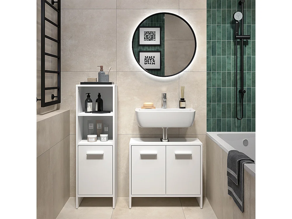 Meubles bain blanc 63.8x26.3x57 karli