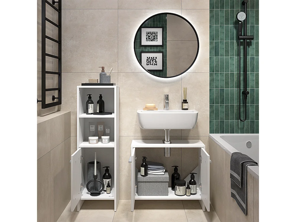 Meubles bain blanc 63.8x26.3x57 karli