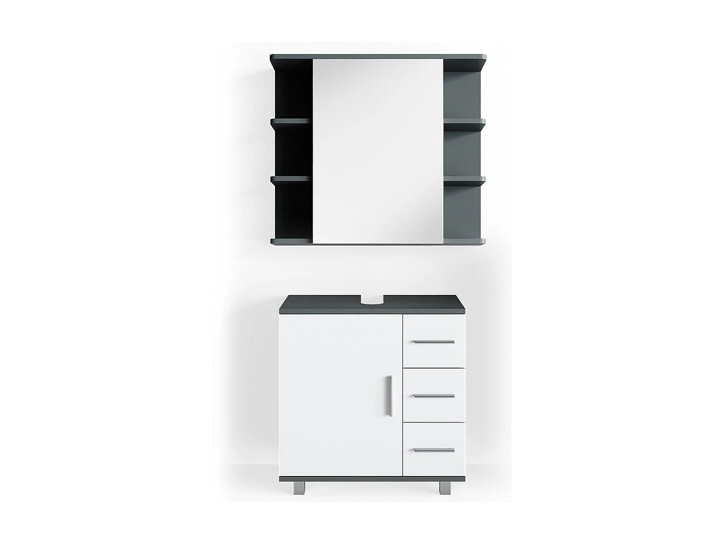 Set mobili bagno antracite 60x33x60.8 ilias