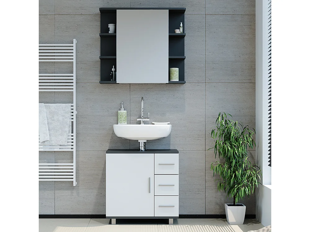 Meubles bain anthracite 60x33x60.8 ilias