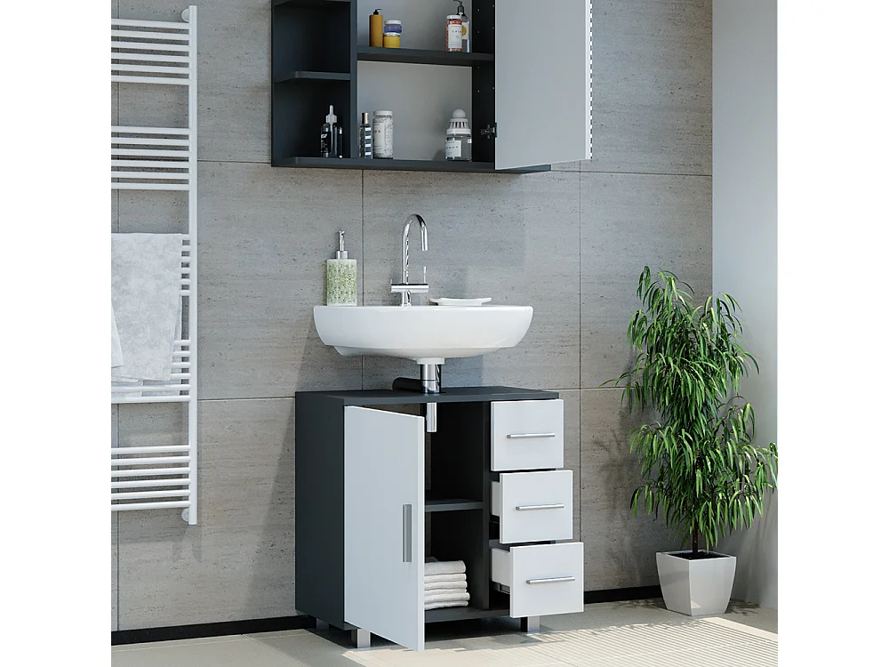 Meubles bain anthracite 60x33x60.8 ilias