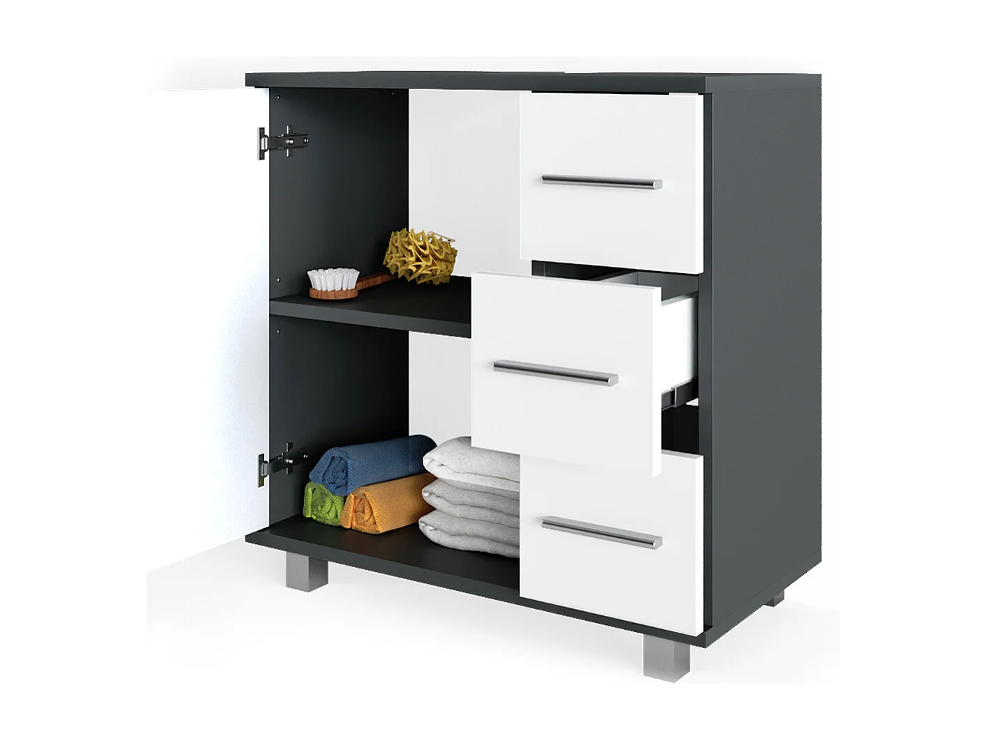 Meubles bain anthracite 60x33x60.8 ilias