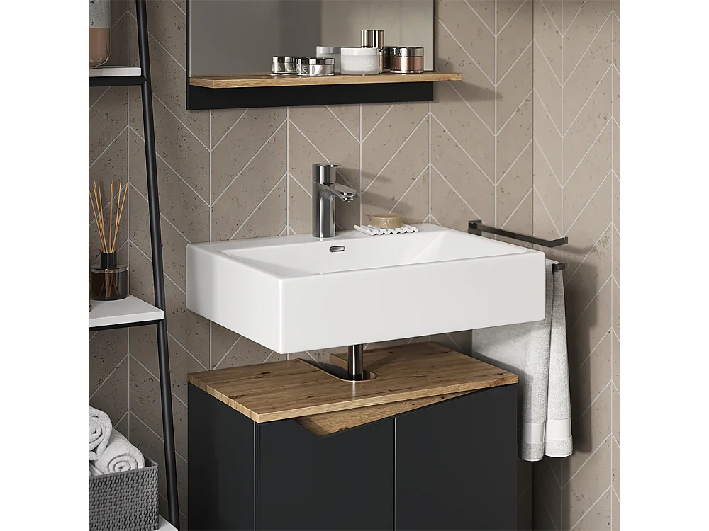 Meubles bain anthracite 60x35x57 marelle