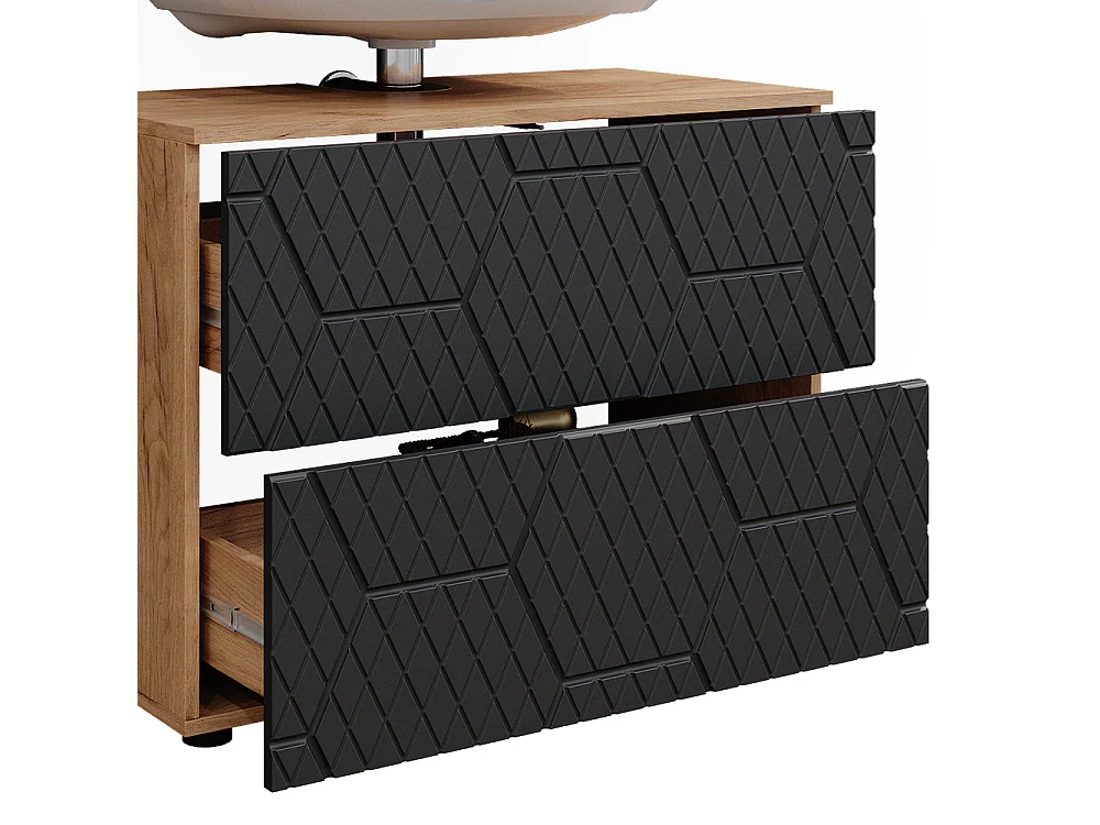 Meubles bain anthracite avec structure en nid dabeille 80x41x58 irma