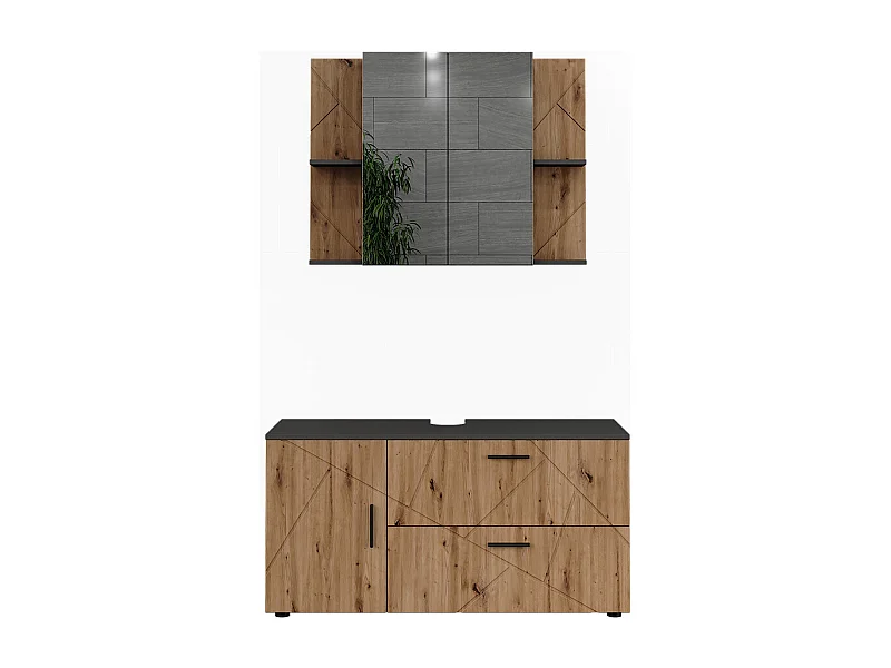 Ensemble de meubles de salle de bains anthracite/artisan 120.1x41x60.6 irma