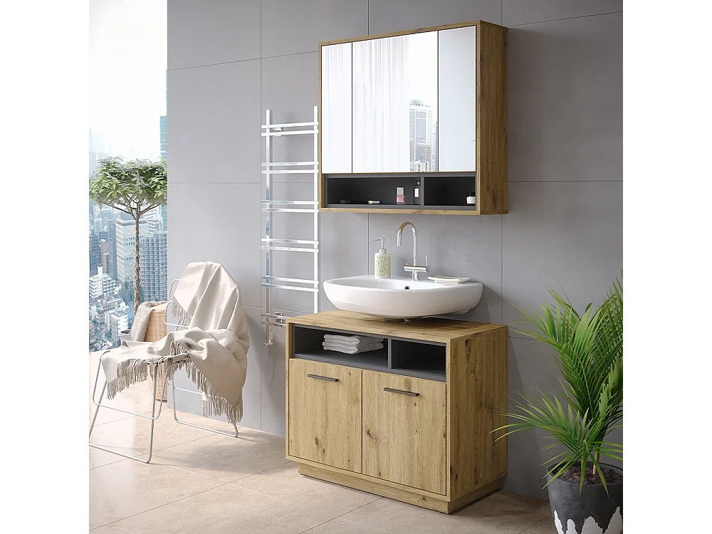 Badmöbel-Set artisan-eiche 80x40x64 beatrice