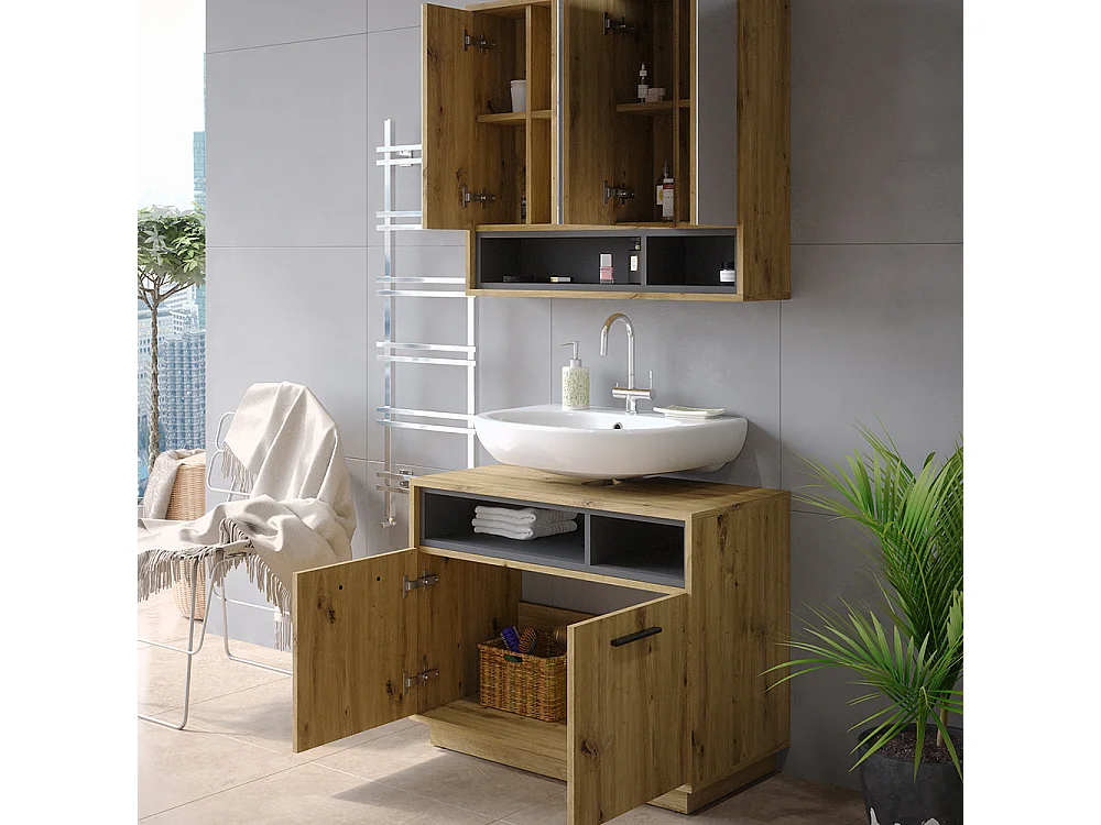 Badmöbel-Set artisan-eiche 80x40x64 beatrice