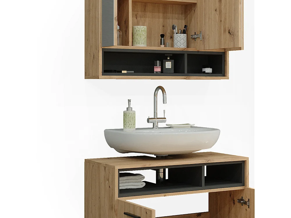 Badmöbel-Set artisan-eiche 80x40x64 beatrice