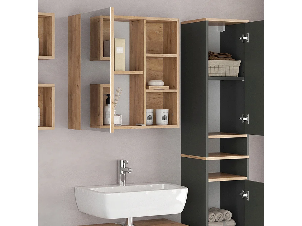 Set mobili bagno antracite 62x32x54 senyo