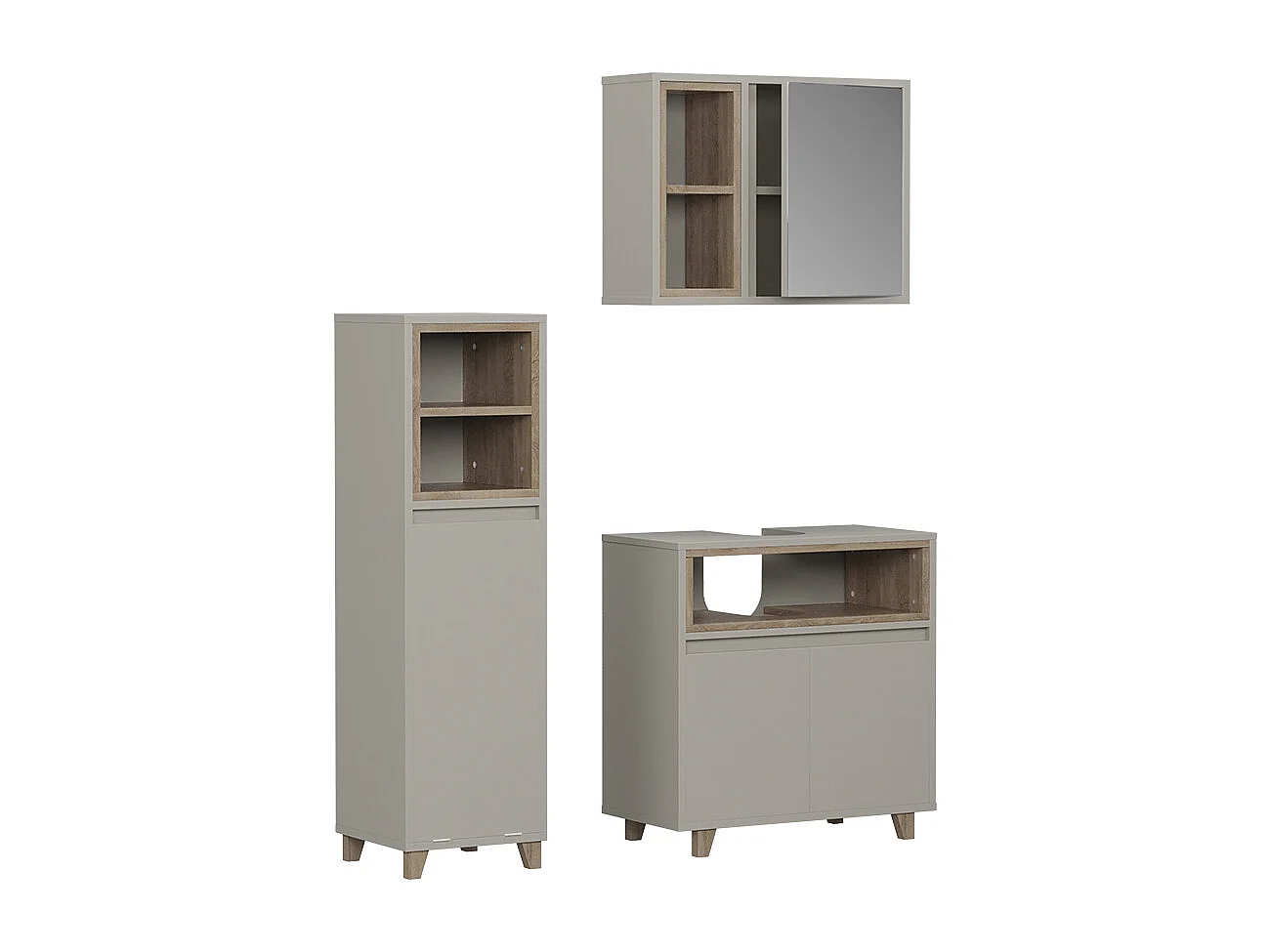 Meubles bain grège 60x30x61 elnor