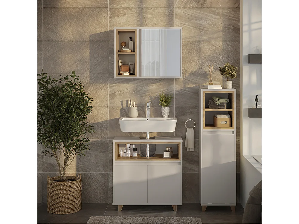 Meubles bain grège 60x30x61 elnor