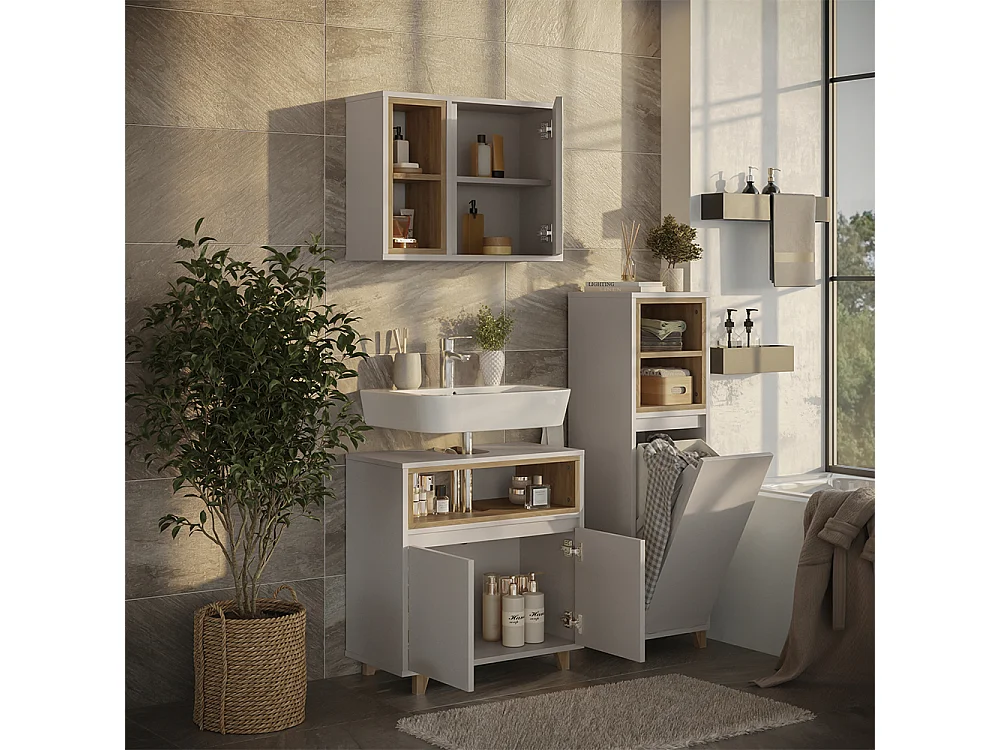 Meubles bain grège 60x30x61 elnor