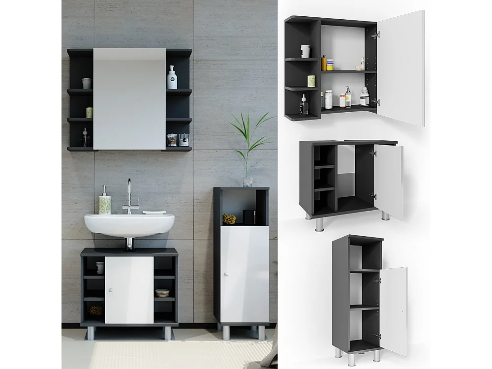 Meubles bain anthracite 60x32x54 fynn