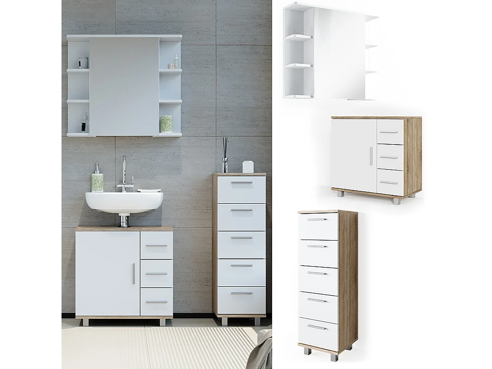 Badmöbel-Set sonoma 60x33x60.8 ilias