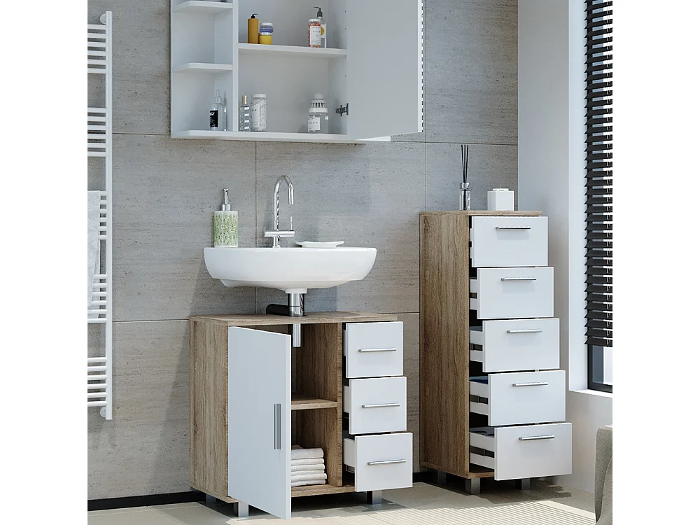 Badmöbel-Set sonoma 60x33x60.8 ilias