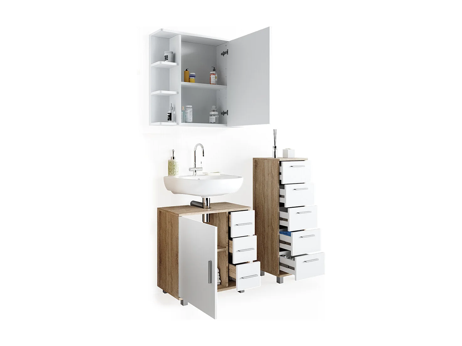 Badmöbel-Set sonoma 60x33x60.8 ilias