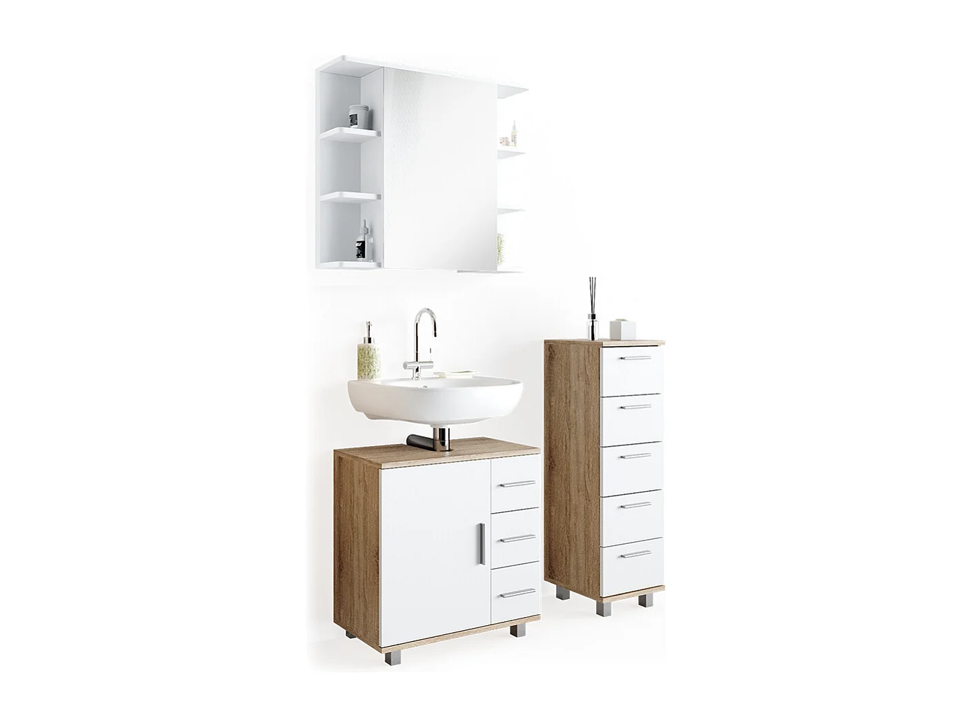 Badmöbel-Set sonoma 60x33x60.8 ilias