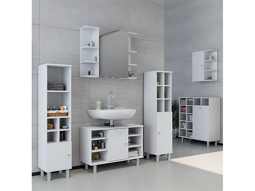Set mobili bagno bianco 60x32x54 fynn