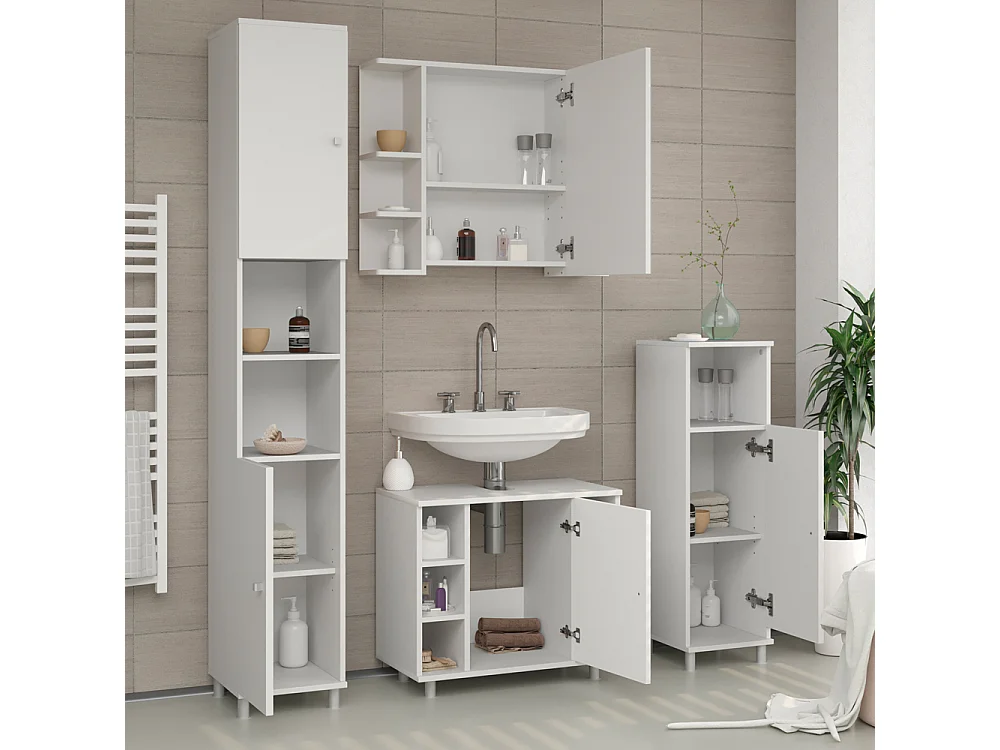 Badmöbel-Set weiß 60x32x54 fynn