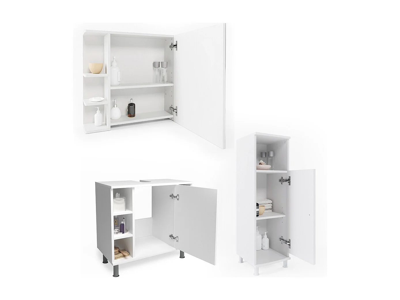 Badmöbel-Set weiß 60x32x54 fynn