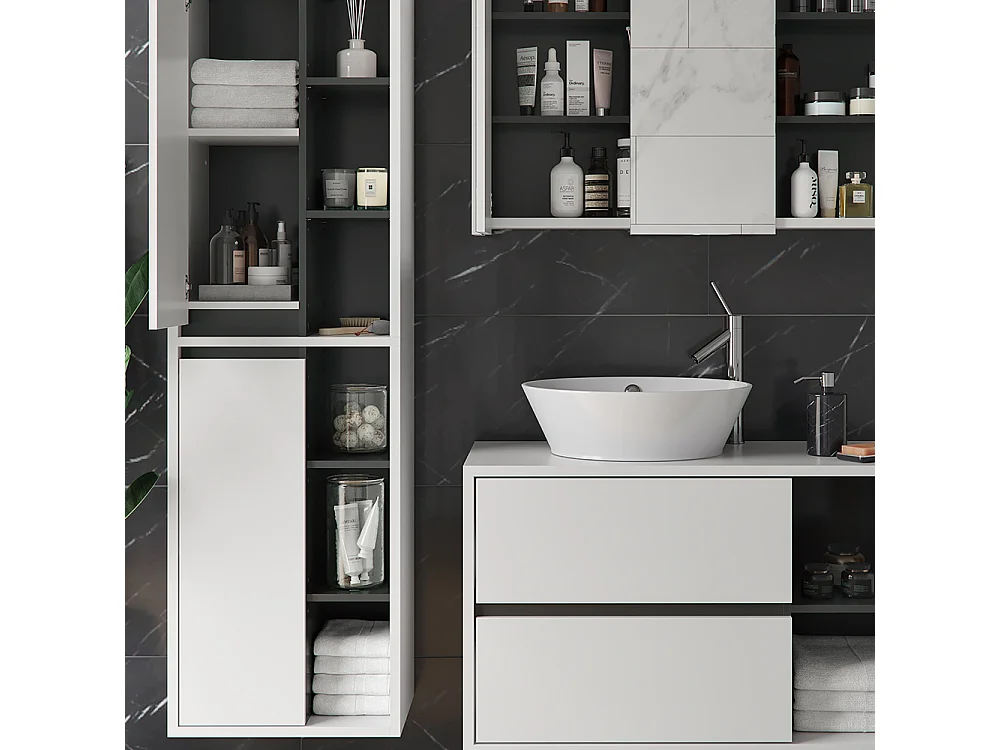 Meubles bain blanc 60x45x100 viola