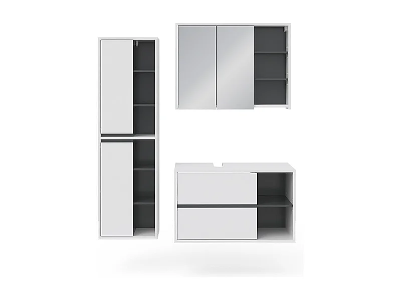 Meubles bain blanc 60x45x100 viola