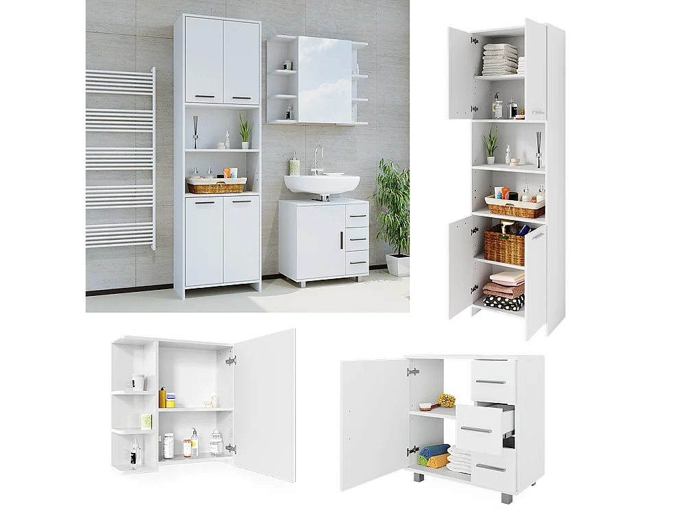 Meubles bain blanc 60x33x60 maris