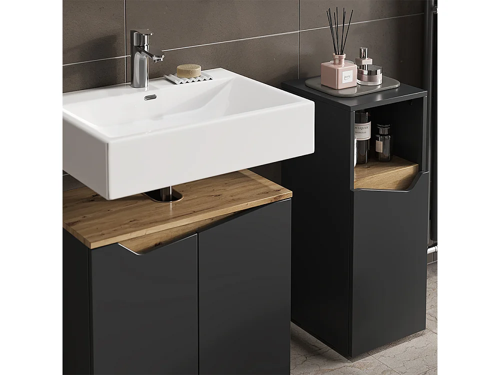 Meubles bain anthracite 60x35x57 marelle