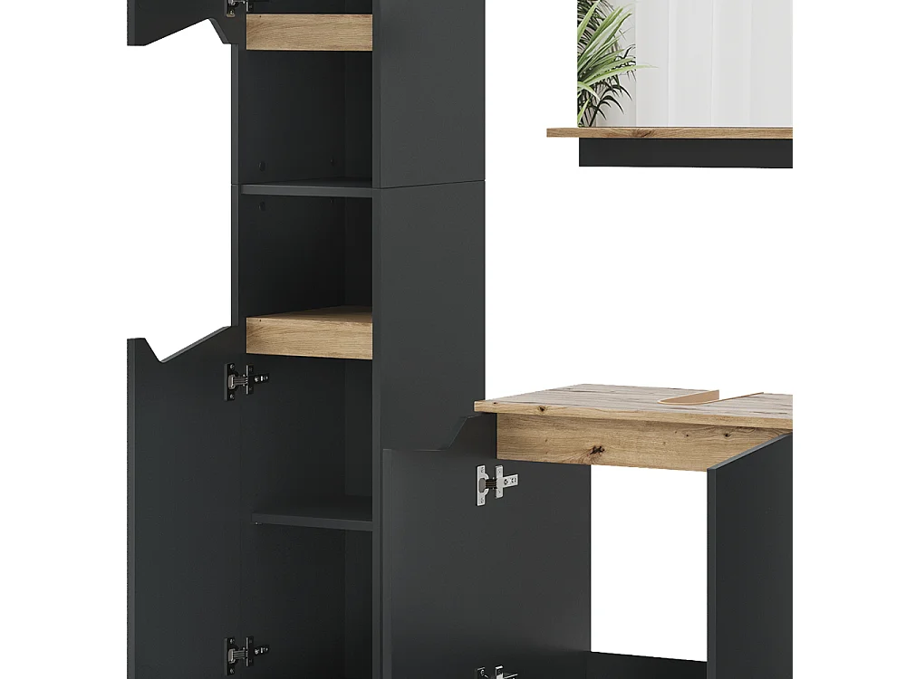 Meubles bain anthracite 60x35x57 marelle