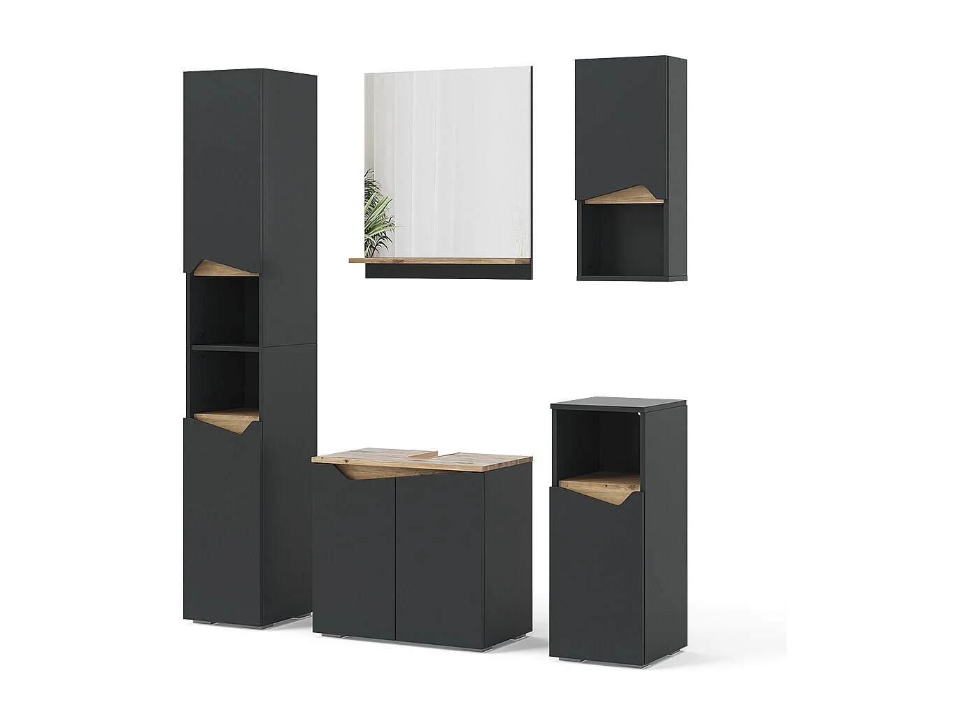 Meubles bain anthracite 60x35x57 marelle