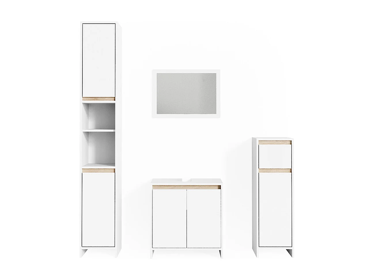 Meubles bain blanc/sonoma 58x33x60 emma