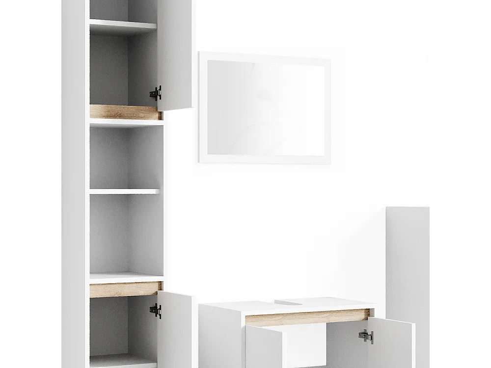 Meubles bain blanc/sonoma 58x33x60 emma