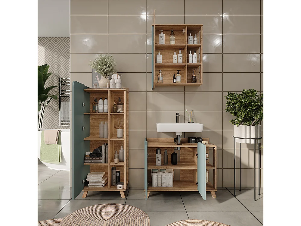 Meubles bain sonoma/bleu 80x35x65 karen