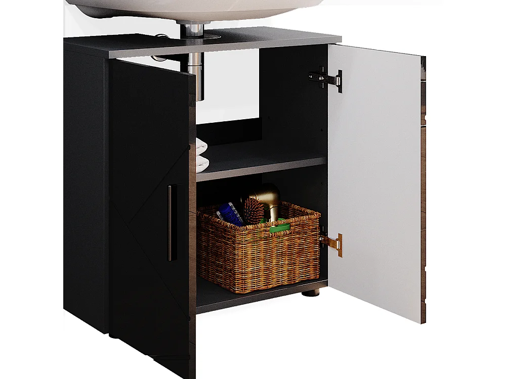 Set mobili bagno antracite lucido 80x41x58.6 irma