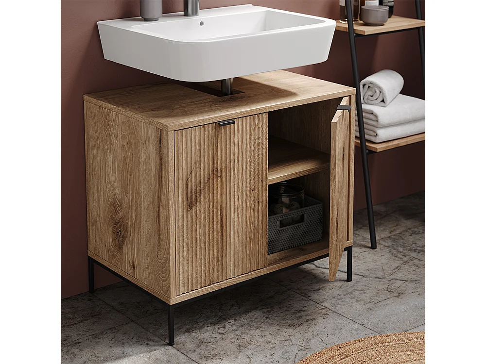Meubles bain chêne viking 70x45x63 eliza