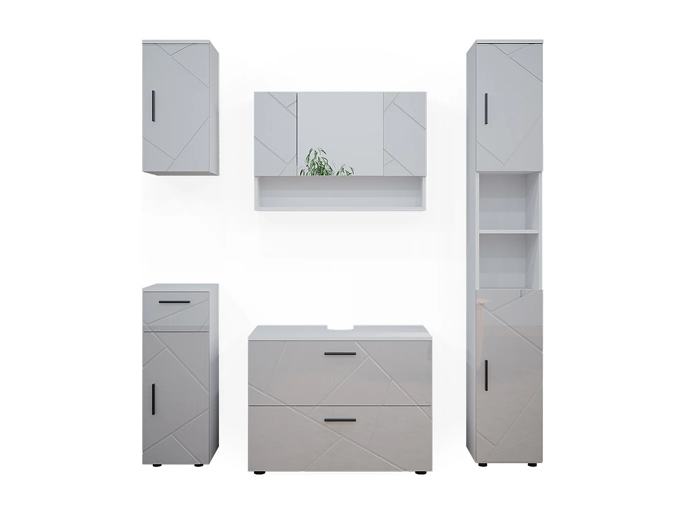 Meubles bain blanc haute brillance 80x41x58.6 irma