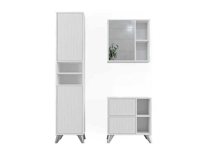 Set di mobili da bagno bianco 60x30x62 leano