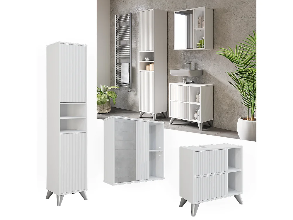 Ensemble de meubles de salle de bain blanc 60x30x62 leano