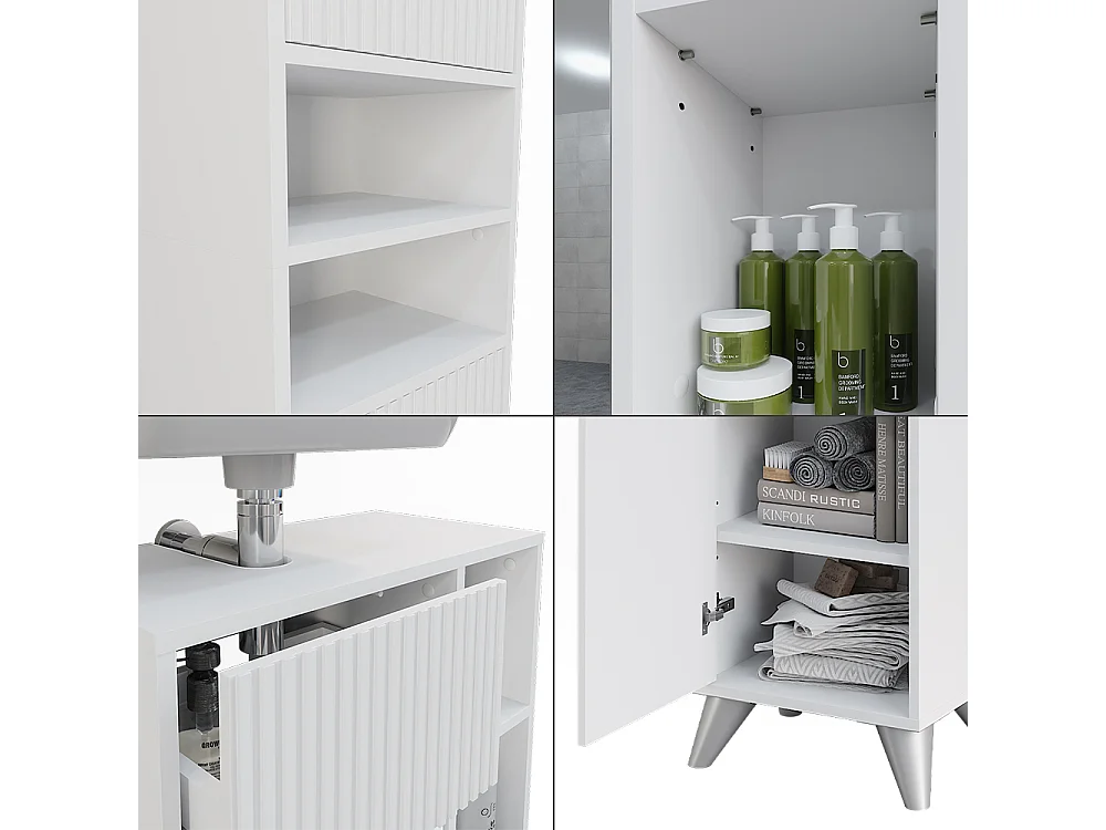 Ensemble de meubles de salle de bain blanc 60x30x62 leano