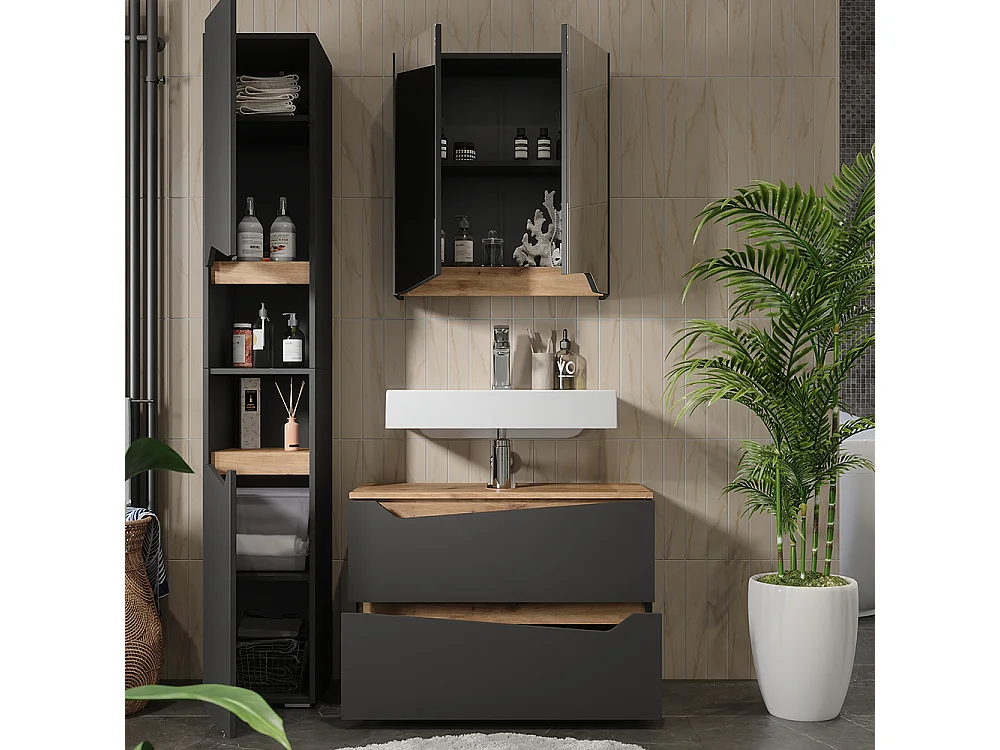 Badkamermeubelset antraciet 30x35x180 marelle