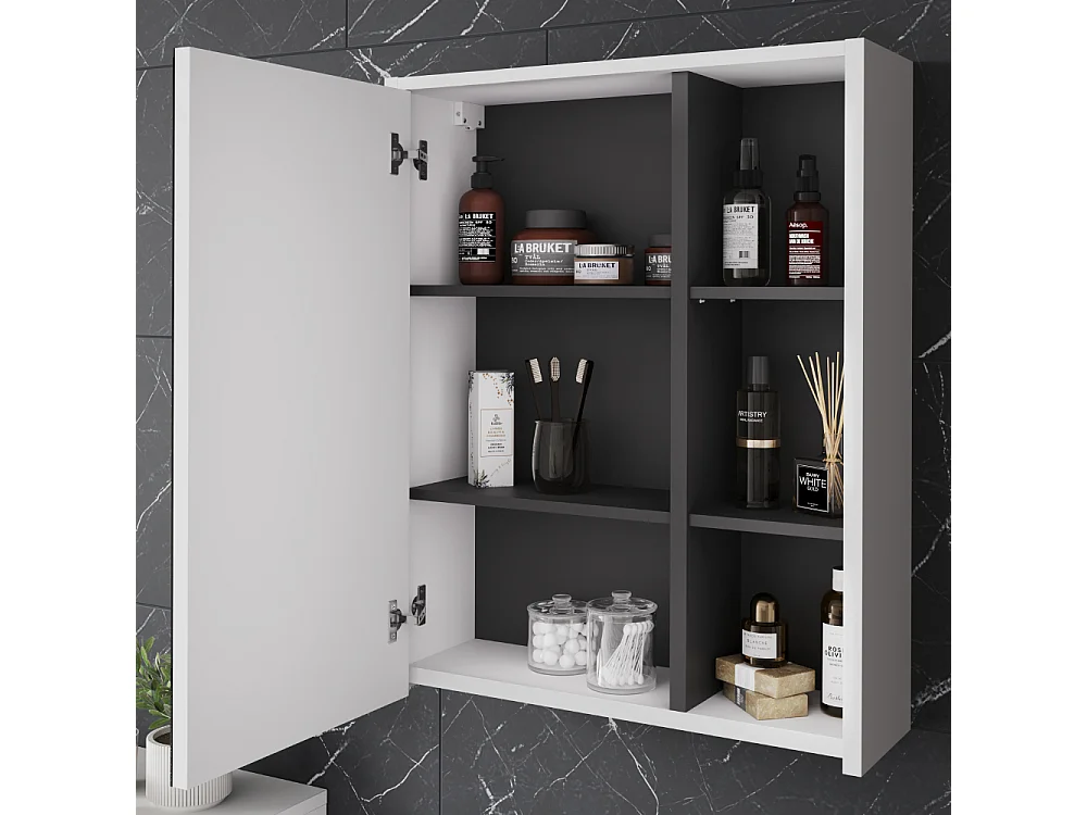 Set di mobili da bagno bianco/grigio 60x45.5x60 viola