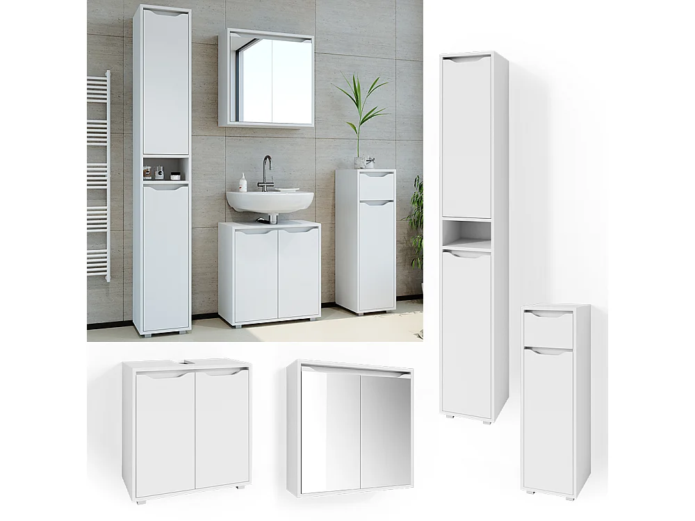 Set mobili bagno bianco 60x30x62 ruben
