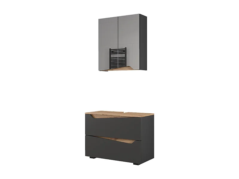 Set di mobili da bagno antracite 80x35x57.5 marelle