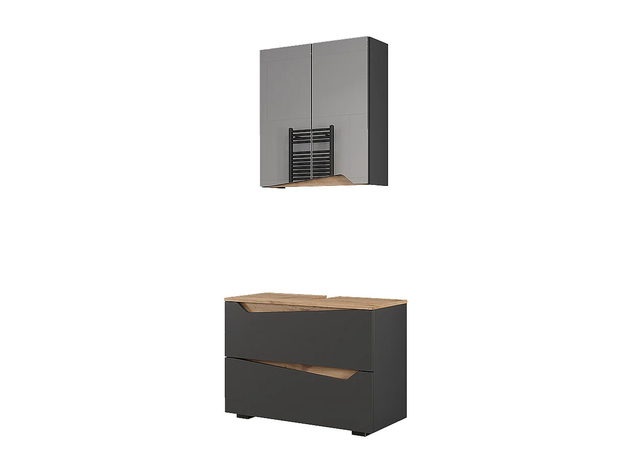 Meubles bain anthracite 80x35x57.5 marelle