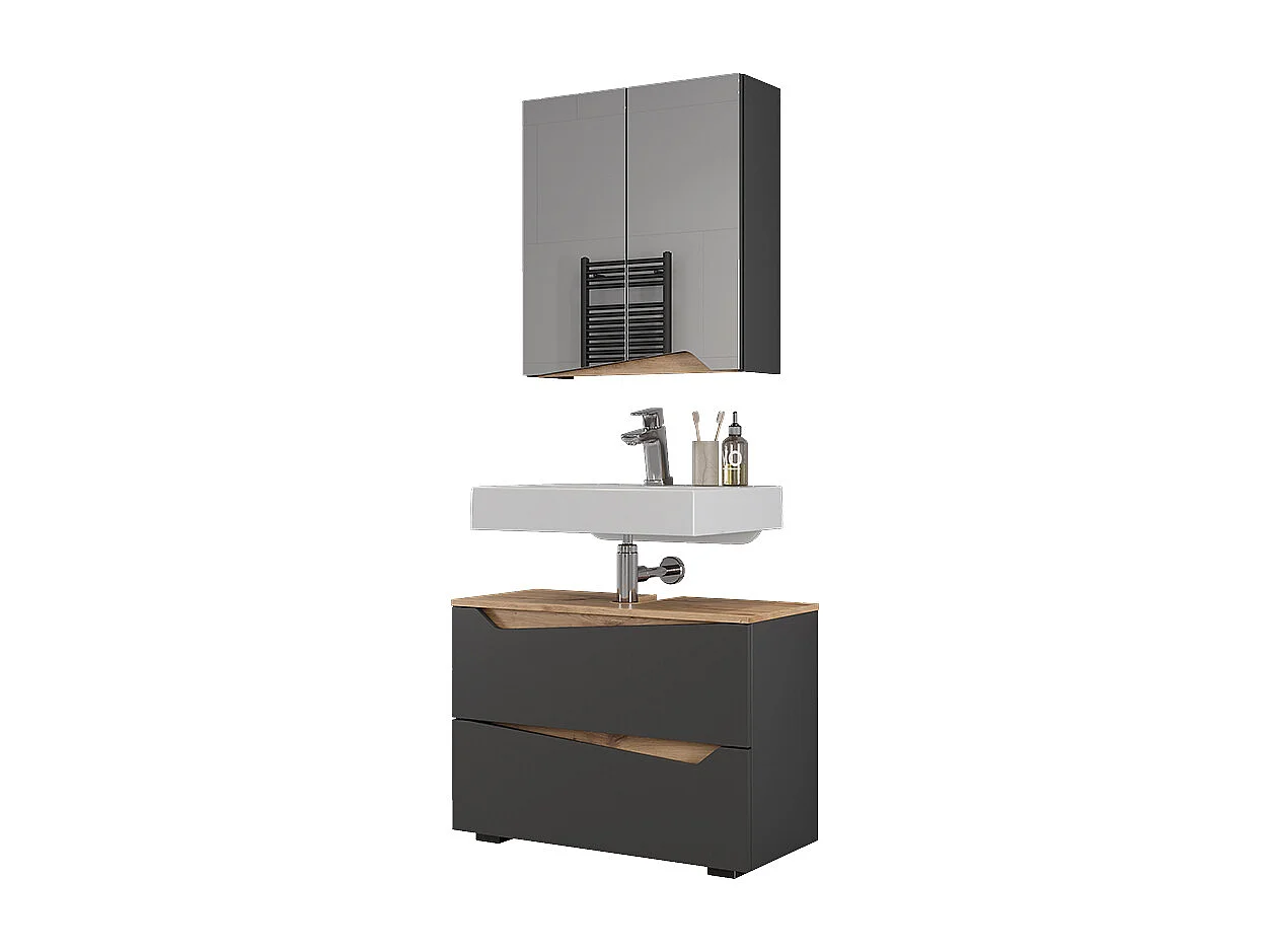 Meubles bain anthracite 80x35x57.5 marelle