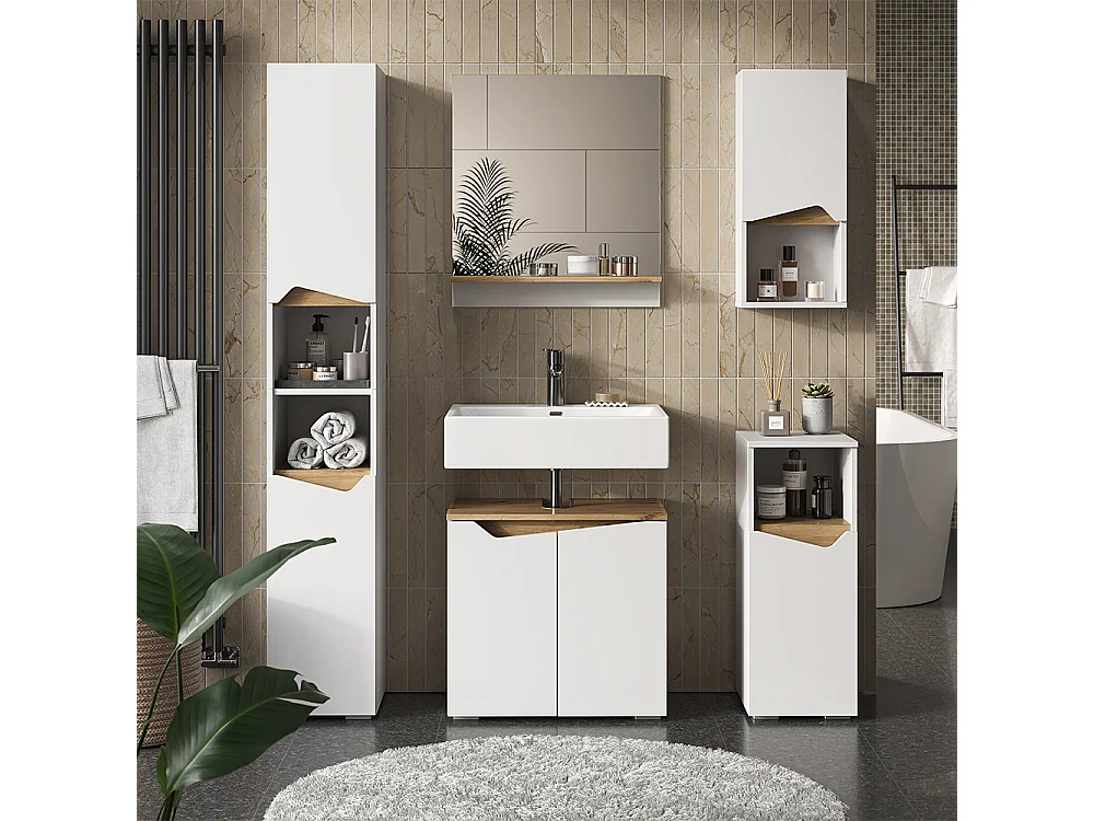 Meubles bain blanc 80x35x57.5 marelle