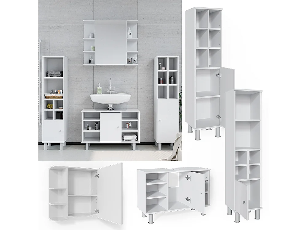 Set mobili bagno bianco 60x32x54 fynn