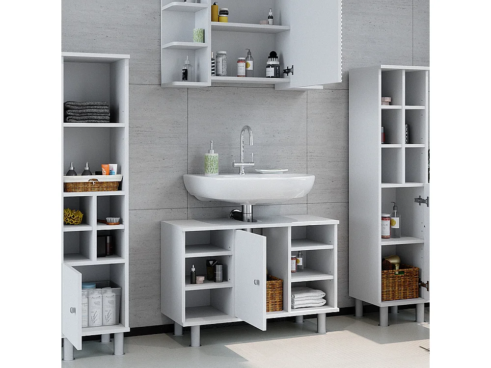 Set mobili bagno bianco 60x32x54 fynn