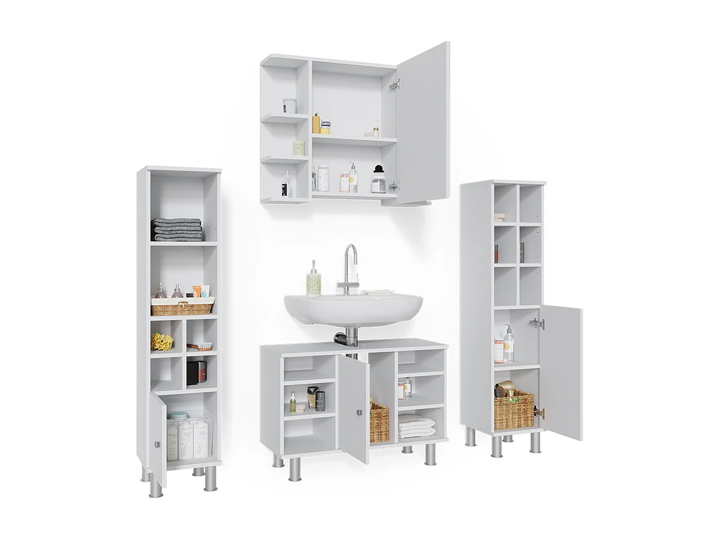 Meubles bain blanc 60x32x54 fynn