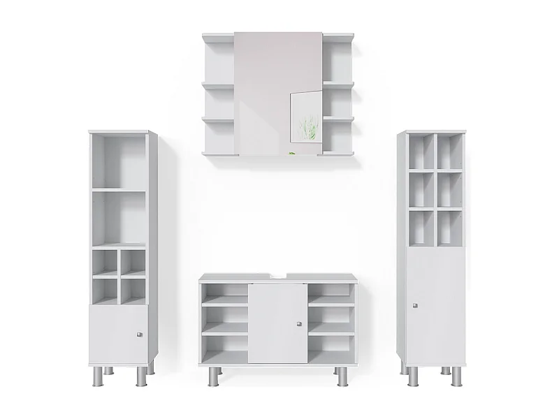 Conjunto de móveis de casa de banho branco 60x32x54 fynn